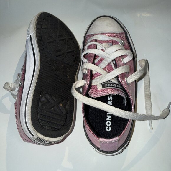 Converse All Star Chuck Taylor East Coaster Girls 12 Shoes 647732F Glitter Pink - Picture 14 of 16